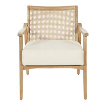 Fields Cane Back White Accent Chair Wayfair